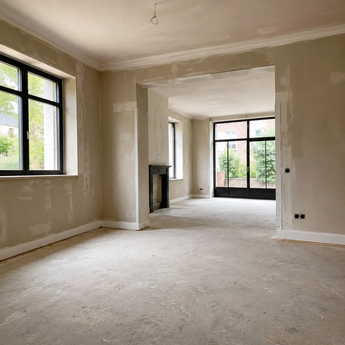 Renovatie met vers pleisterwerk